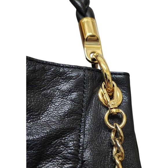 MICHAEL KORS Large Pebbled Leather Naomi Twist Braided Strap Black Bag - Picture 3 of 16